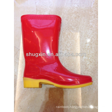 cheap winter warm durable women's pvc rain half boots